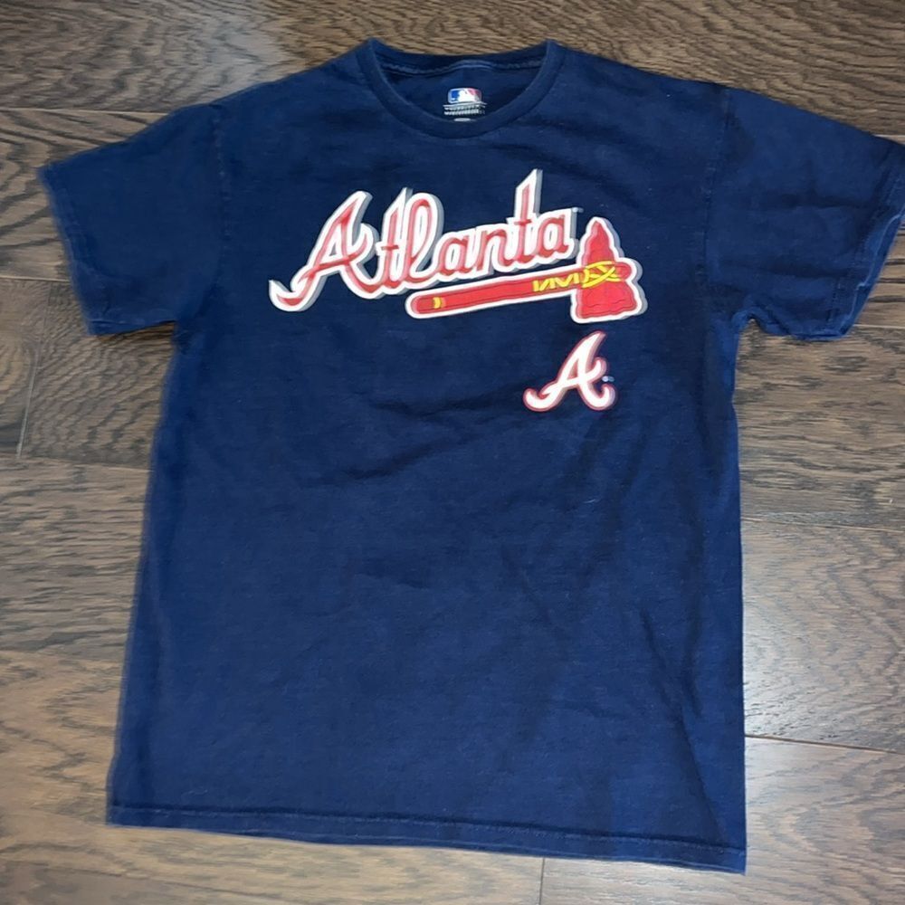 Blue cotton Atlanta Braves baseball t ⚾️shirt M slim Kimbrel 46